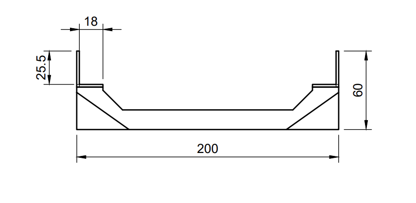 200x1000x60 polimer kanal detay görseli